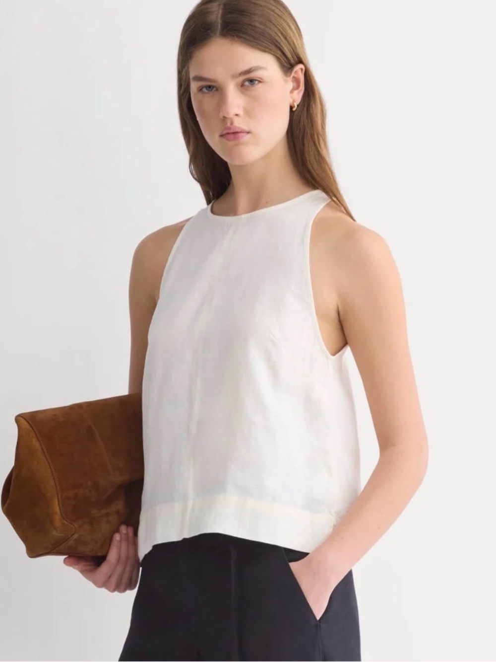 Everlane 100% linen high neck tank 6 NWT